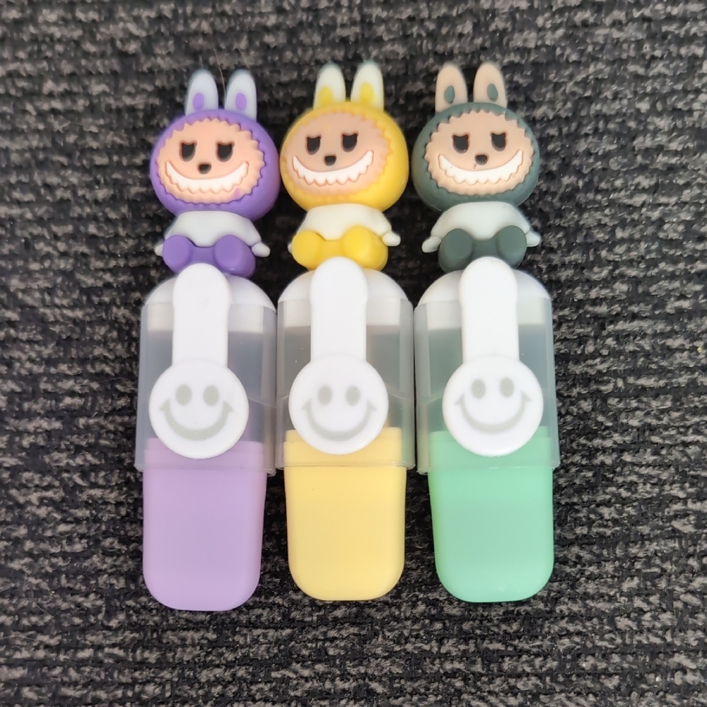 Cute Labubu Highlighters- Purple, Yellow, Green